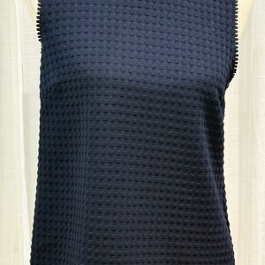 Banana Republic Navy Textured Sleeveless Top